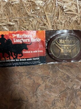 Vintage Marlboro Brass Longhorn Belt Buckle